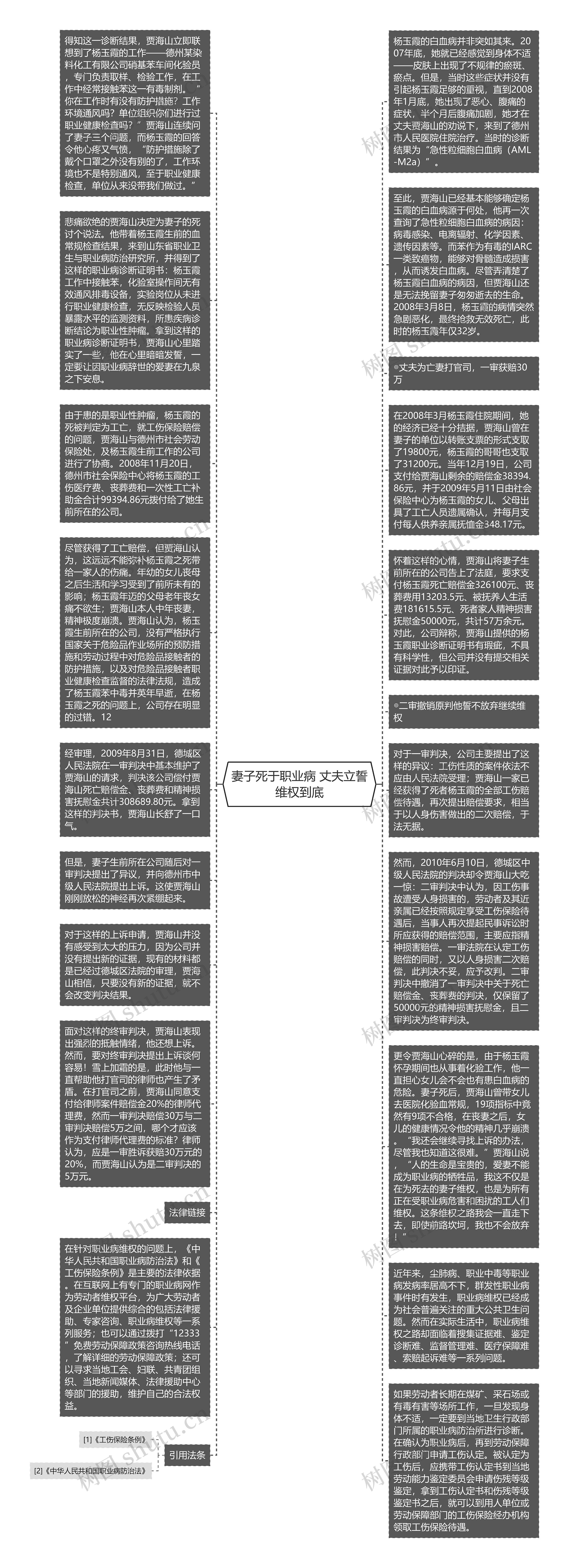 妻子死于职业病 丈夫立誓维权到底思维导图