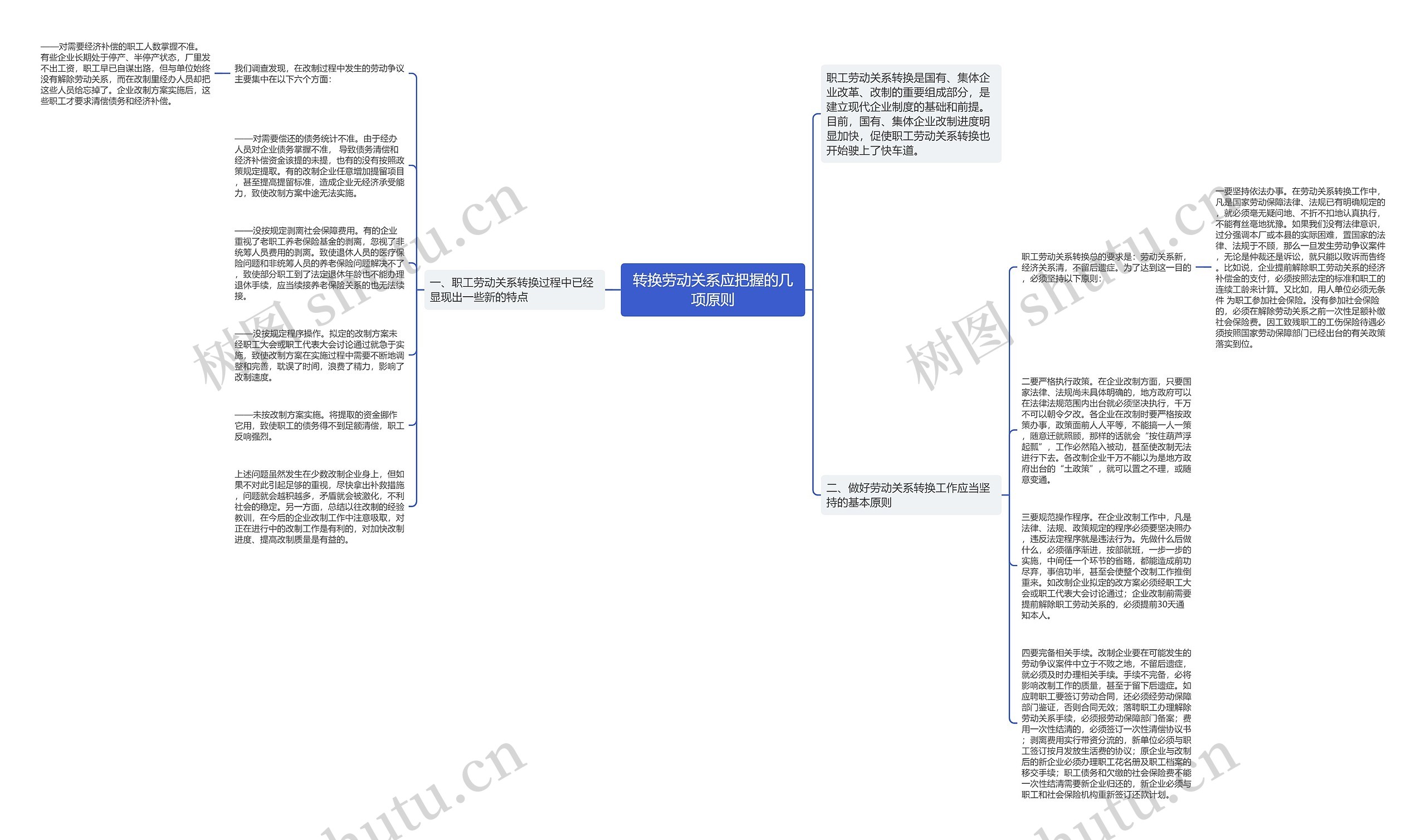 转换劳动关系应把握的几项原则思维导图