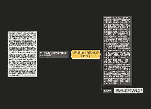 试用期内单方解除劳动合同的责任