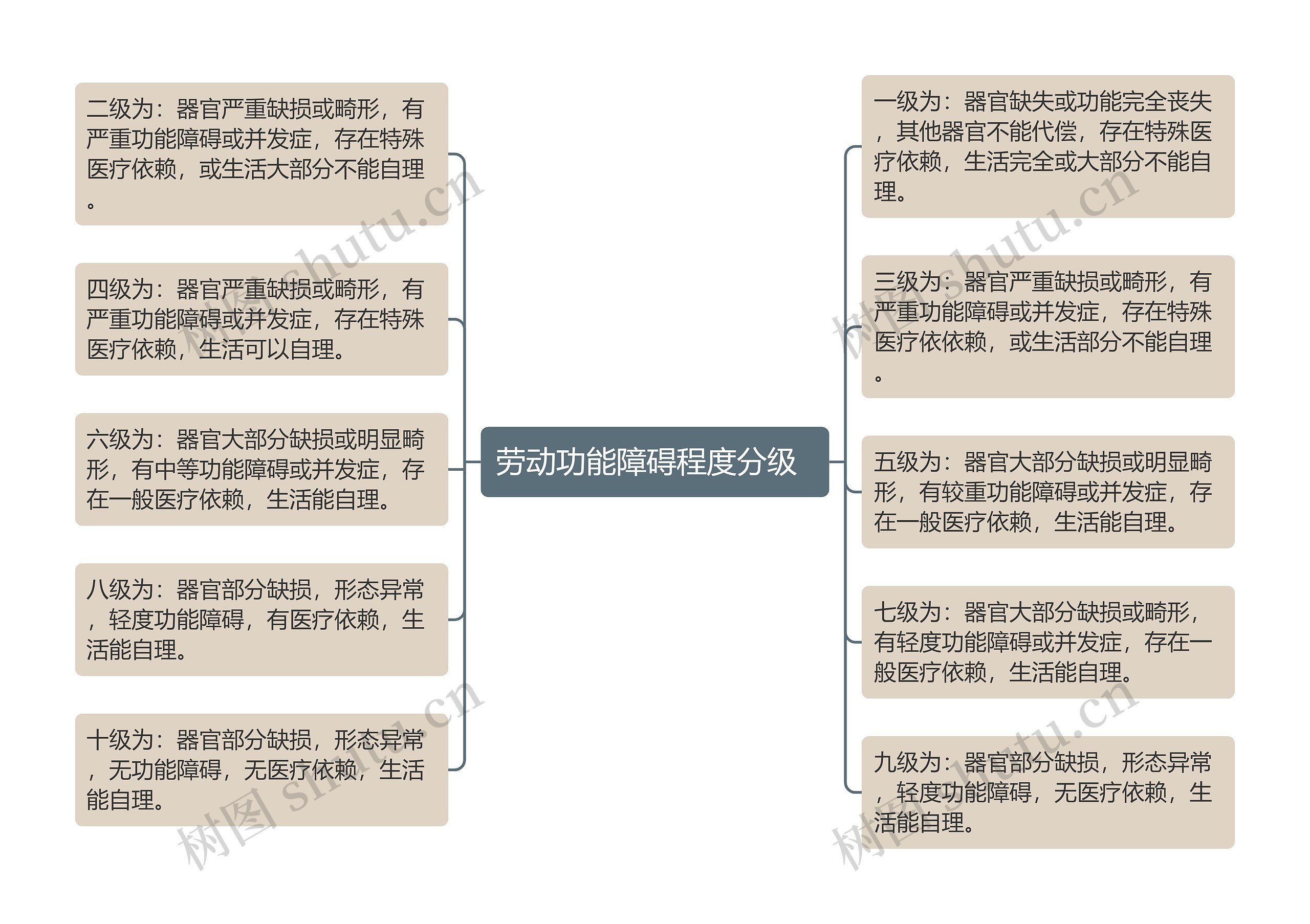 劳动功能障碍程度分级  