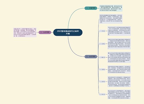 2022国考面试技巧之如何开篇