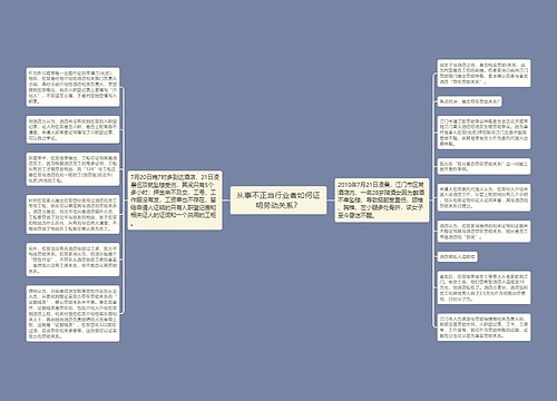 从事不正当行业者如何证明劳动关系？