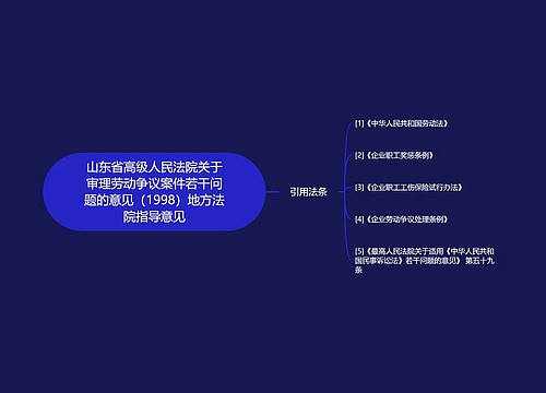 山东省高级人民法院关于审理劳动争议案件若干问题的意见（1998）地方法院指导意见