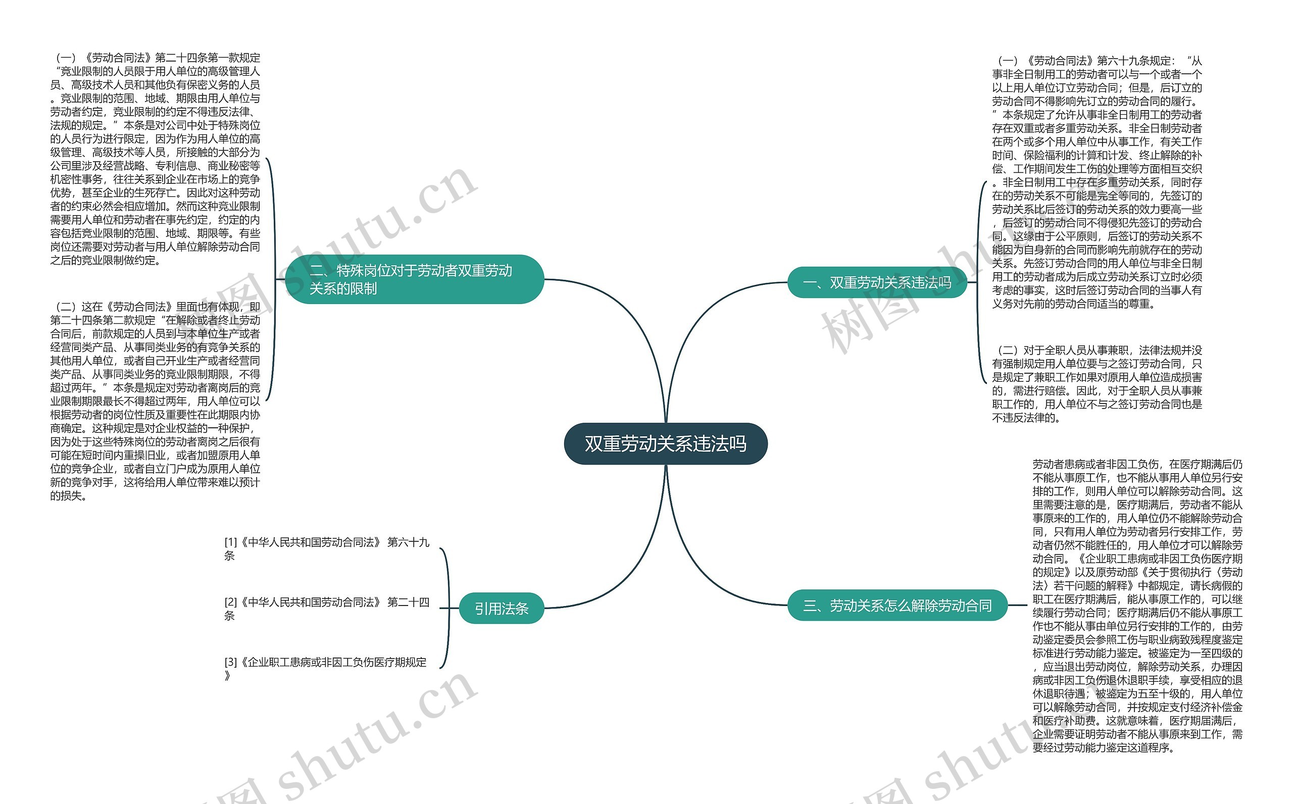 双重劳动关系违法吗思维导图