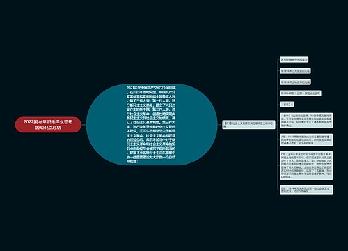 2022国考常识毛泽东思想的知识点总结