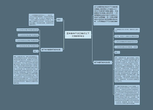 国考备考干货已备好之下文推断新考法