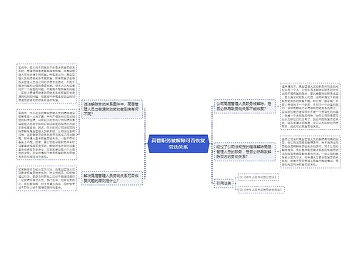 高管职务被解除可否恢复劳动关系