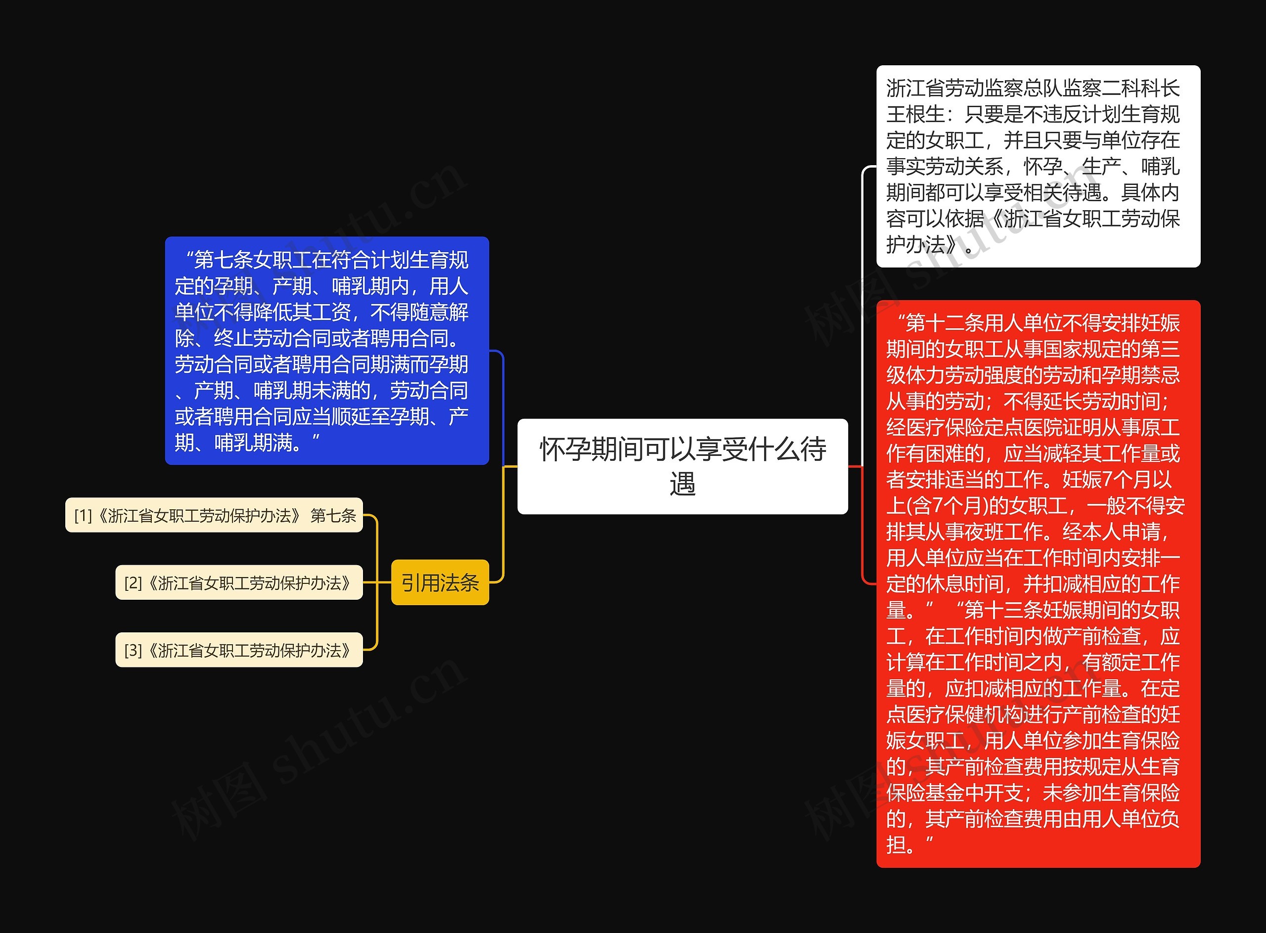 怀孕期间可以享受什么待遇思维导图