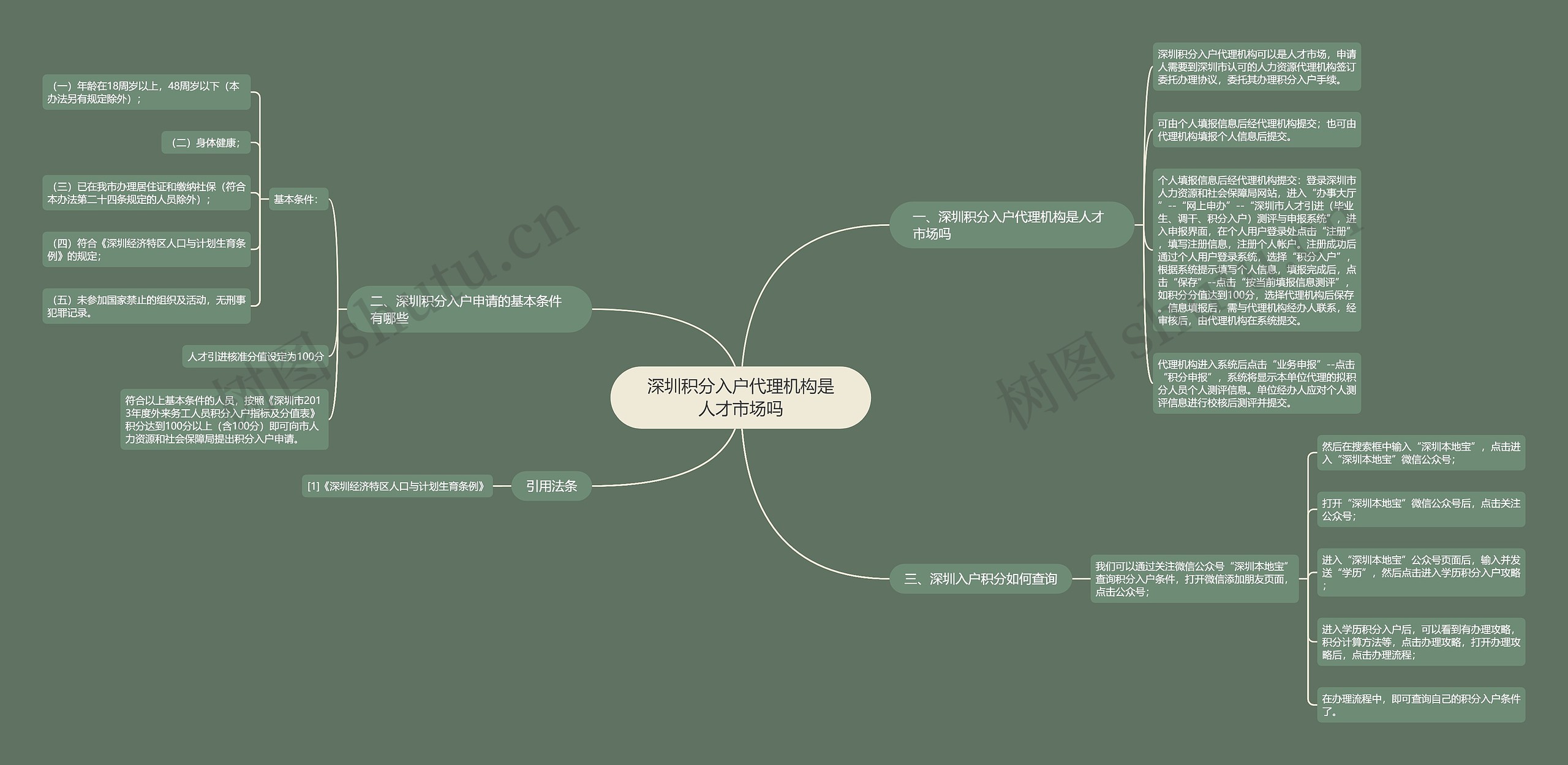 深圳积分入户代理机构是人才市场吗思维导图