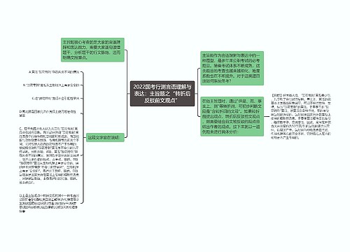 2022国考行测言语理解与表达：主旨题之“转折后反驳前文观点”