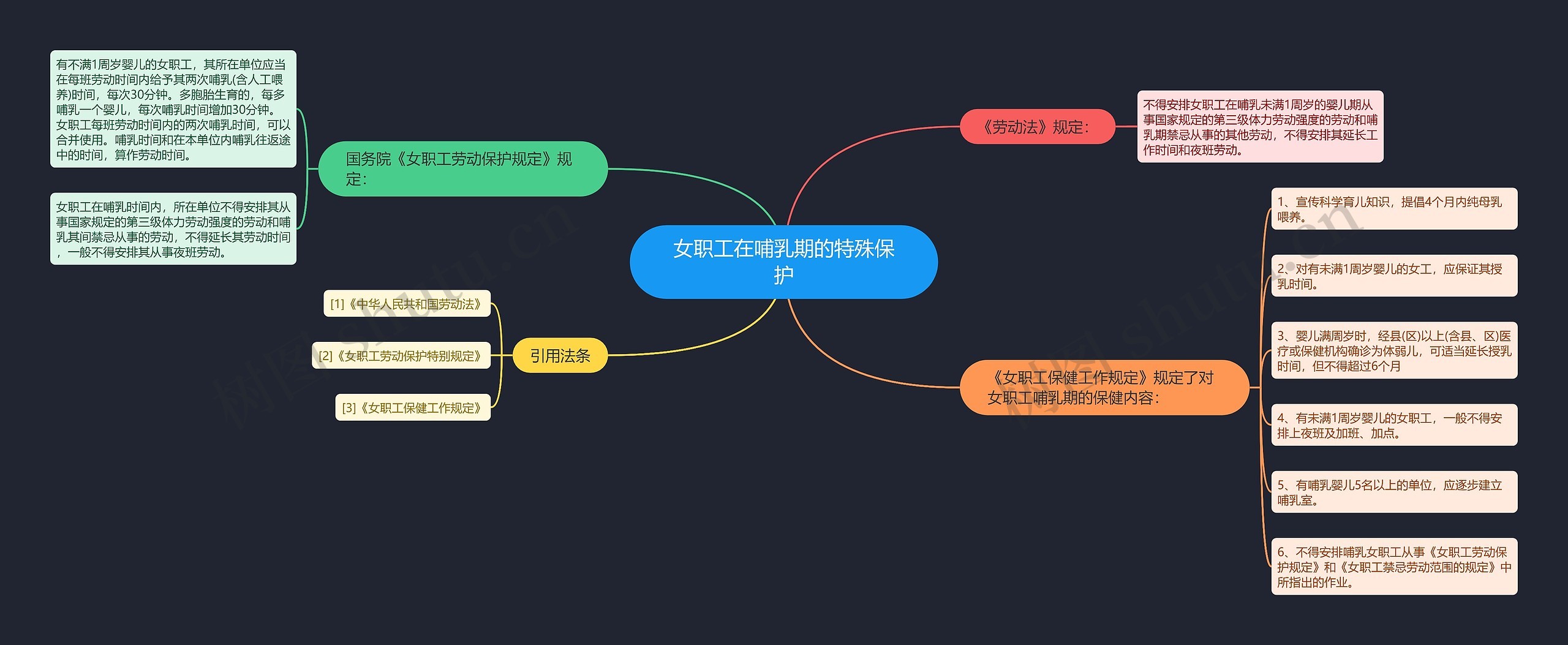 女职工在哺乳期的特殊保护思维导图