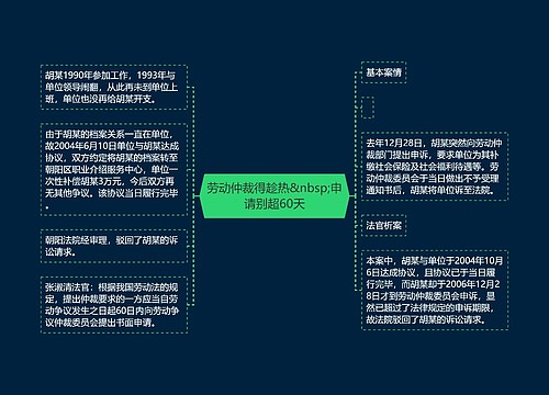 劳动仲裁得趁热&nbsp;申请别超60天