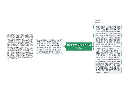 达成赔偿协议后 是否可以再起诉