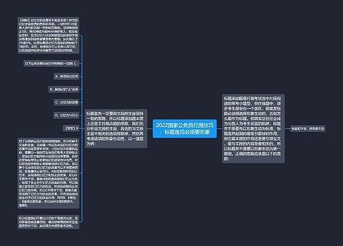 2022国家公务员行测技巧：标题是否必须要形象