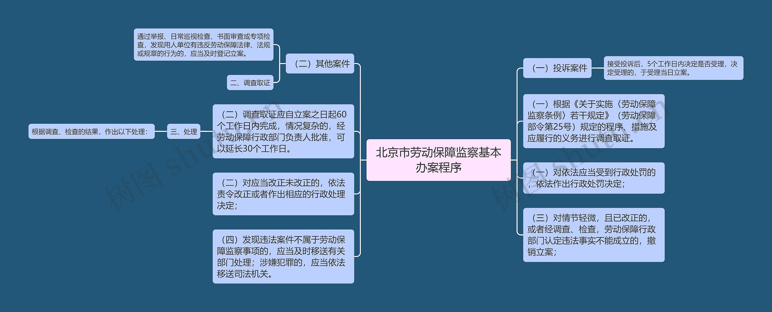 北京市劳动保障监察基本办案程序思维导图