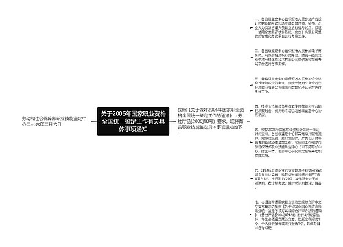 关于2006年国家职业资格全国统一鉴定工作有关具体事项通知