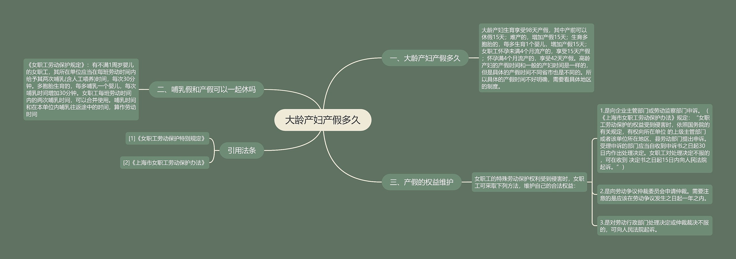 大龄产妇产假多久思维导图