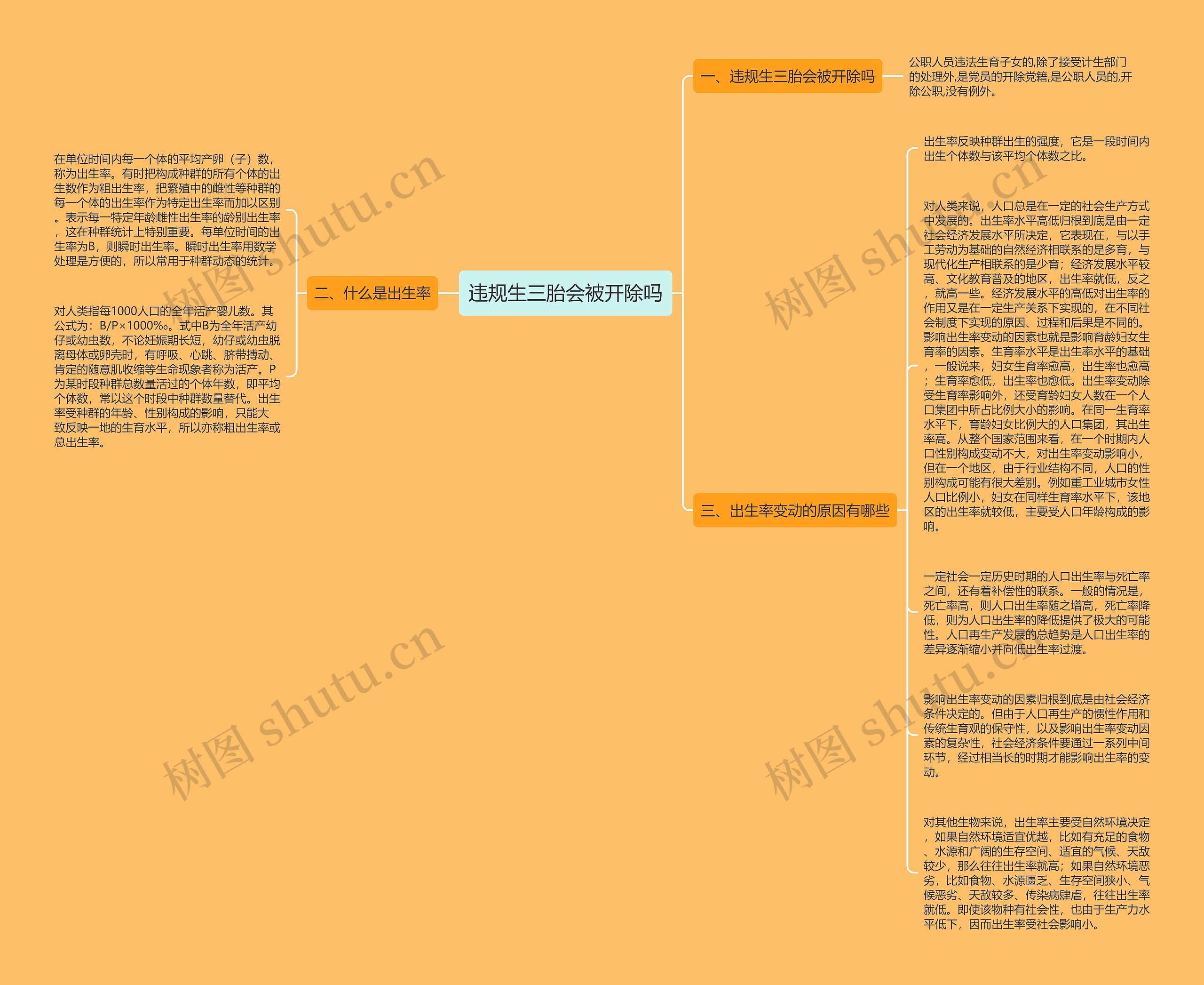 违规生三胎会被开除吗思维导图