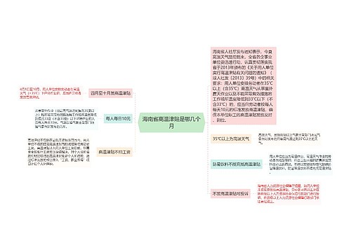 海南省高温津贴是哪几个月