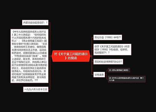 对《关于童工问题的请示》的复函 对《关于童工问题的请示》的复函