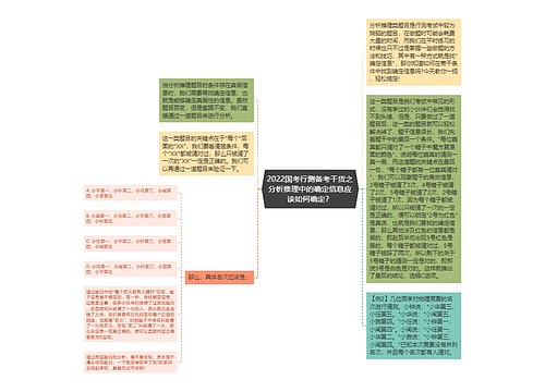 2022国考行测备考干货之分析推理中的确定信息应该如何确定？