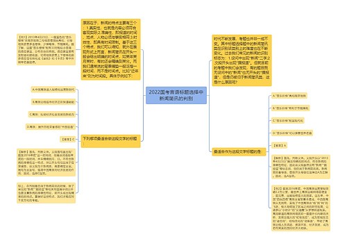 2022国考言语标题选择中新闻简讯的判别