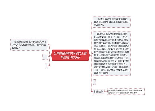 公司能否解除怀孕女工张某的劳动关系?