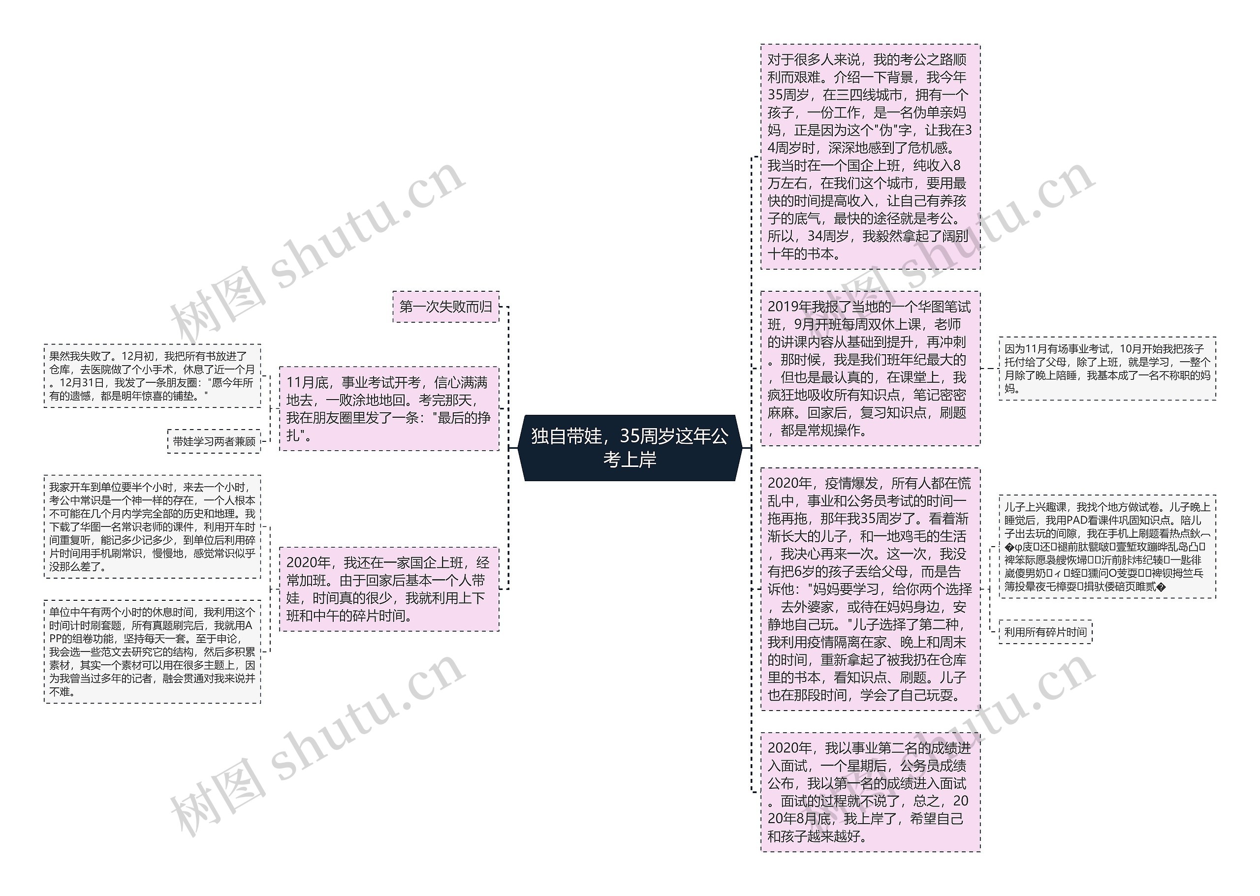 独自带娃，35周岁这年公考上岸思维导图