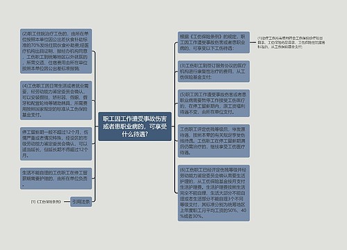 职工因工作遭受事故伤害或者患职业病的，可享受什么待遇?