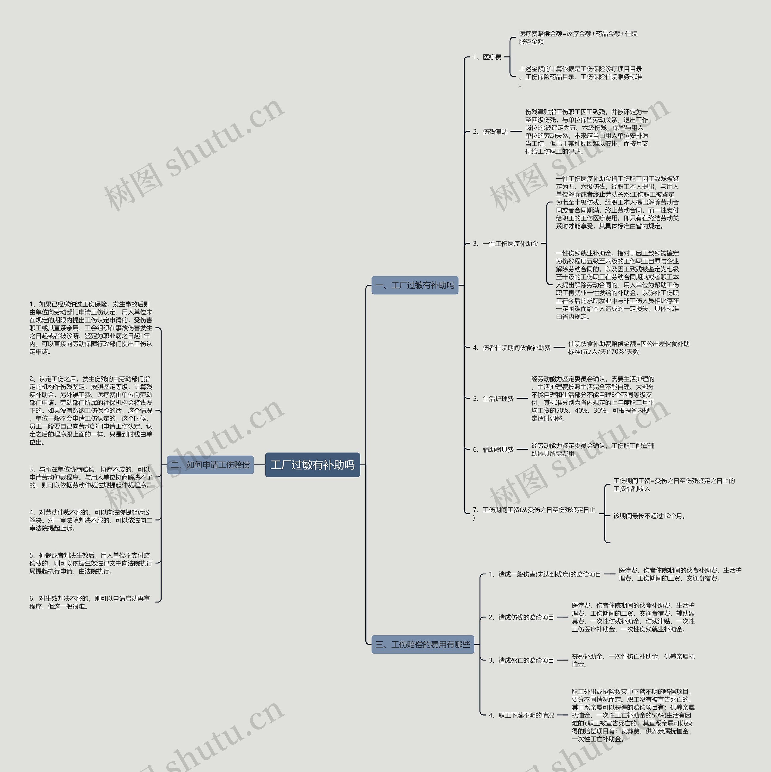 工厂过敏有补助吗思维导图