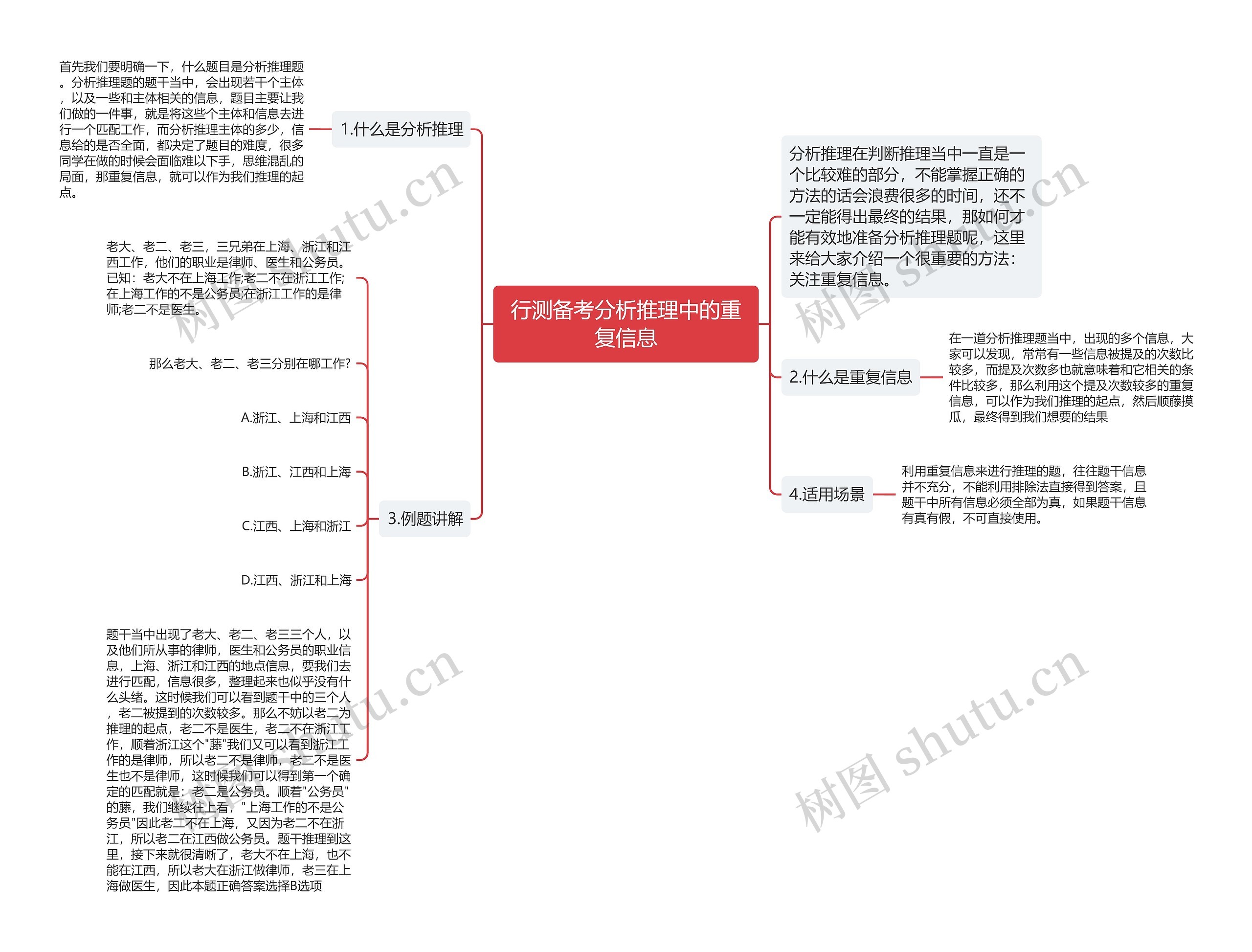 行测备考分析推理中的重复信息