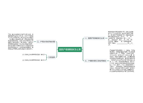 医院产假请假条怎么写