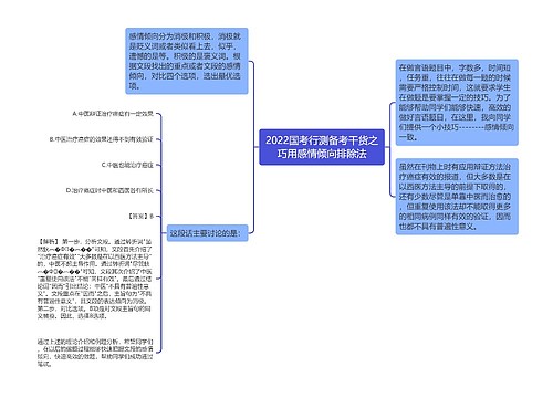 2022国考行测备考干货之巧用感情倾向排除法