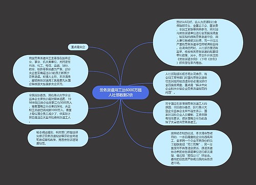 劳务派遣用工达6000万超人社部数据2倍