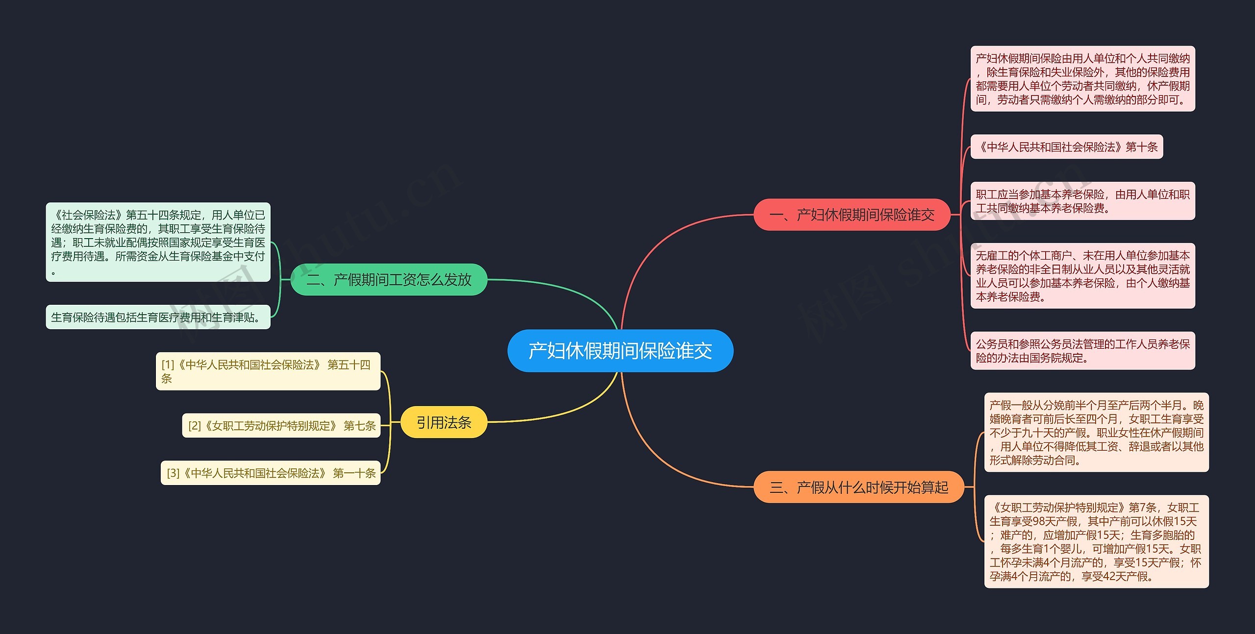 产妇休假期间保险谁交思维导图