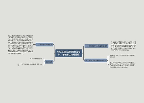 单位办理社保需要什么资料，单位怎么办理社保