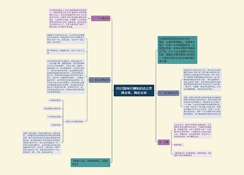 2022国考行测知识点之弄清主体，搞定主旨