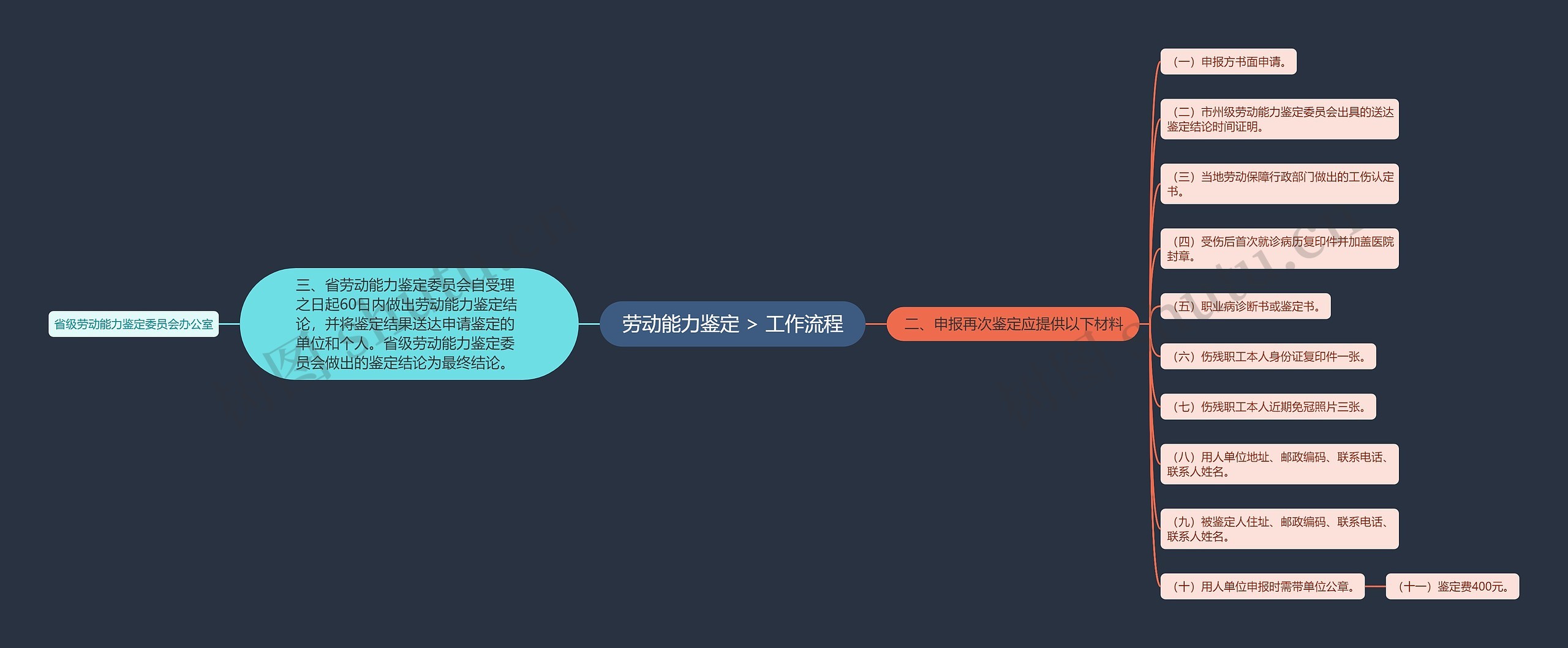 劳动能力鉴定 > 工作流程思维导图