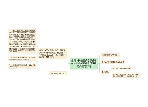 最高人民法院关于事业单位人事争议案件适用法律等问题的答复