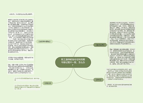 职工退休时身份证和档案年龄记载不一致，怎么办？