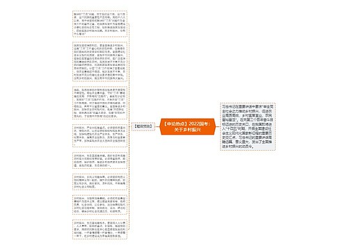 【申论热点】2022国考：关于乡村振兴