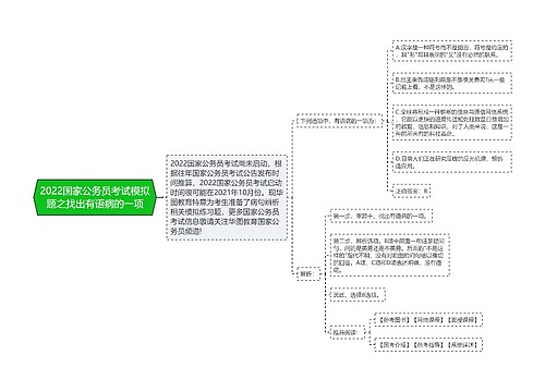 2022国家公务员考试模拟题之找出有语病的一项