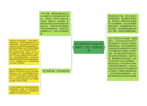 2022国考申论之综合分析题关于“对比”的实战运用