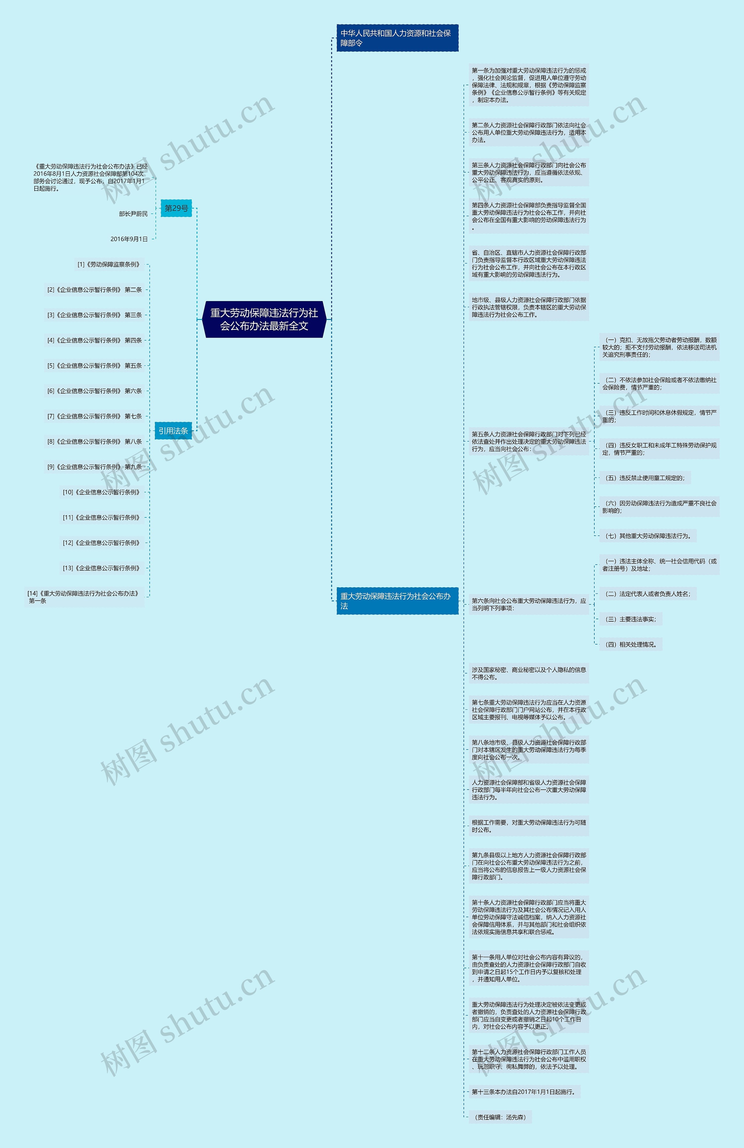 重大劳动保障违法行为社会公布办法最新全文思维导图