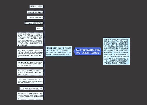 2022年国考行测常识判断技巧：捕捉题干关键信息