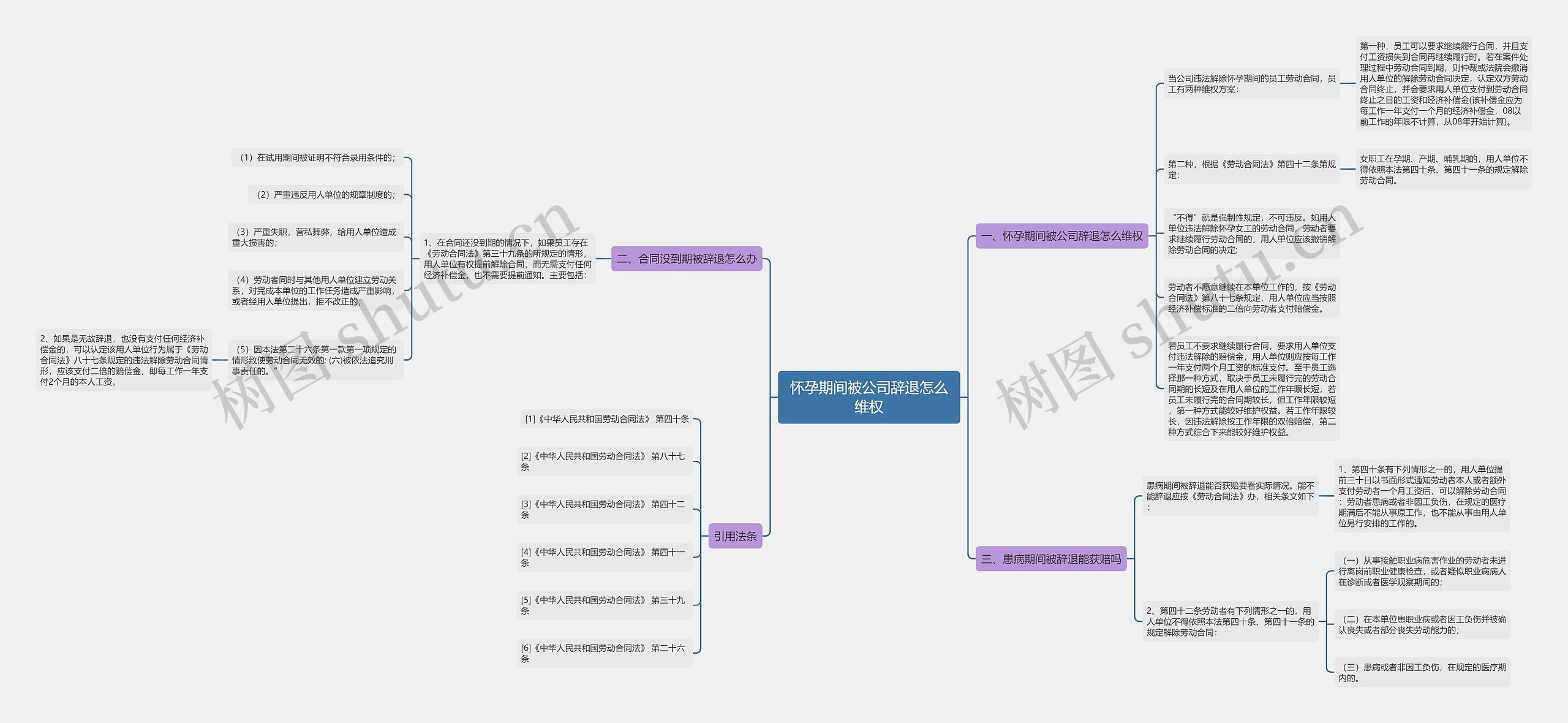 怀孕期间被公司辞退怎么维权思维导图