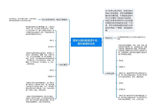 国考行测判断推理干货：图形推理样式类