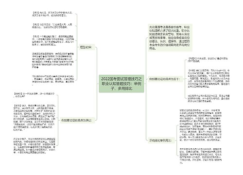 2022国考面试答理技巧之职业认知答题技巧：举例子、多用排比