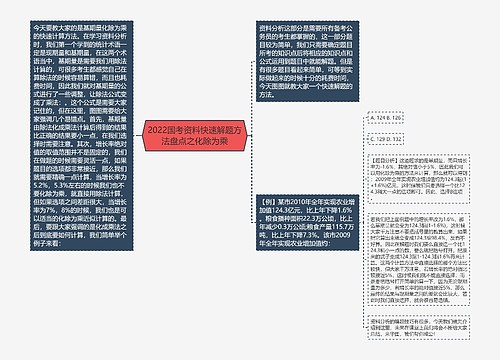 2022国考资料快速解题方法盘点之化除为乘