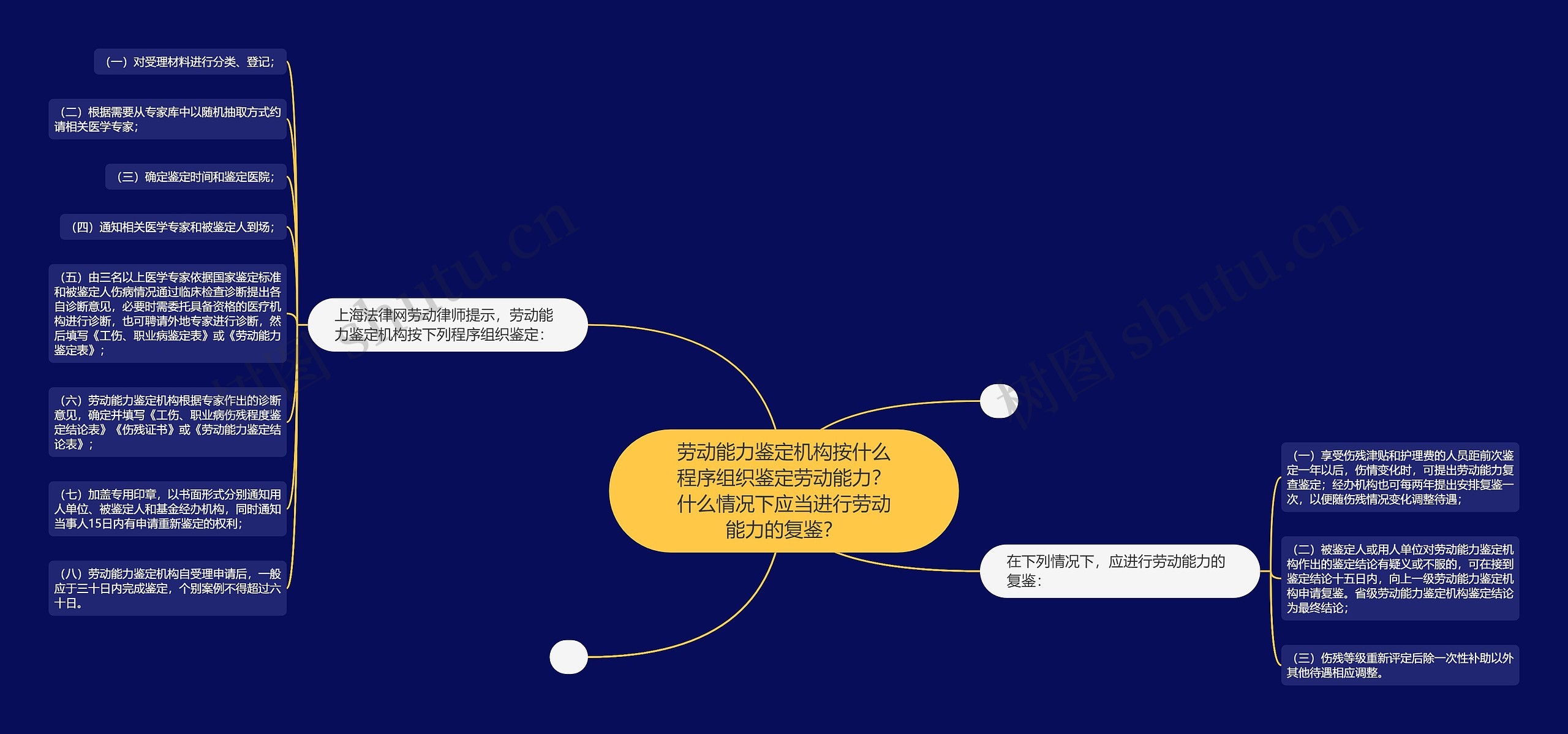 劳动能力鉴定机构按什么程序组织鉴定劳动能力？什么情况下应当进行劳动能力的复鉴？思维导图